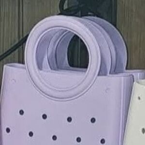 Lavender Circular Handle Tote Bag